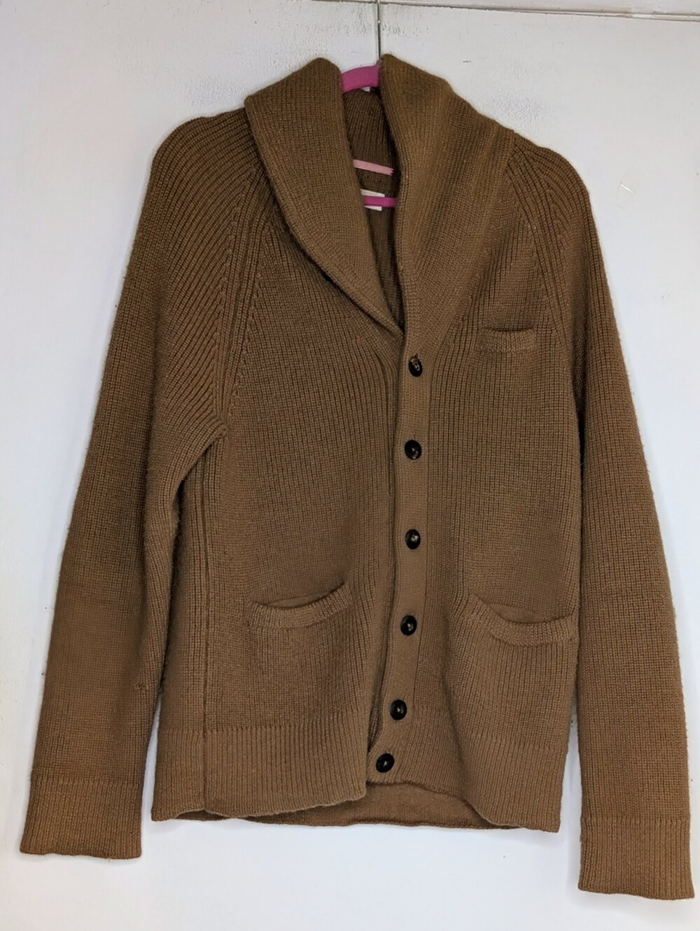 Apolis •  Men's Cardigan Sweater w/ elbow patches HOLES